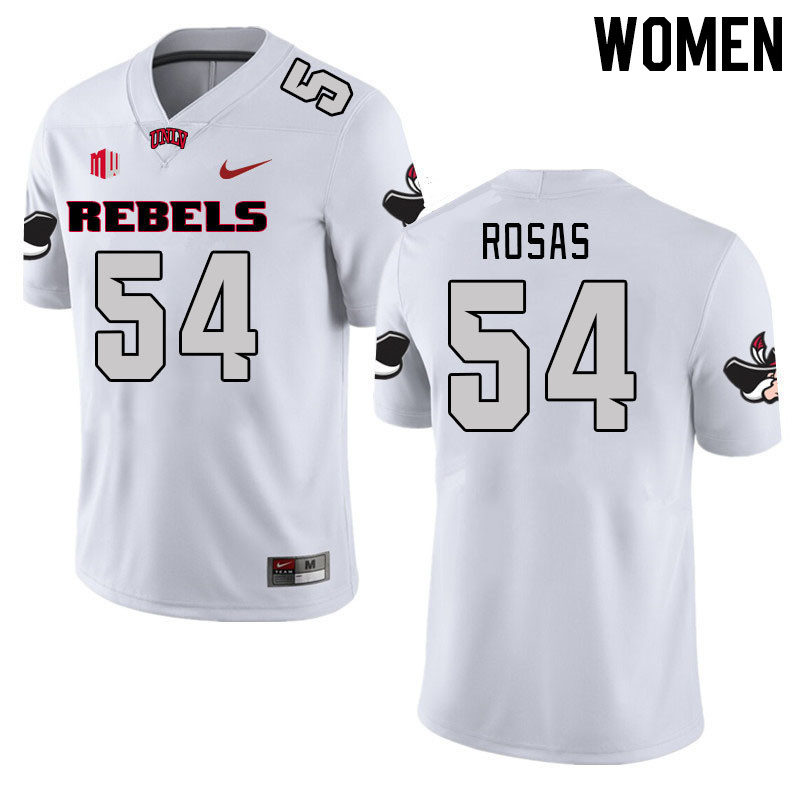 Women #54 Anthony Rosas UNLV Rebels 2023 College Football Jerseys Stitched-White - Click Image to Close